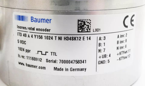 Baumer ITD 40A4 Y1564 1024 T NI H34SK12E