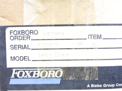 FOXBORO IAP10-I22D1F