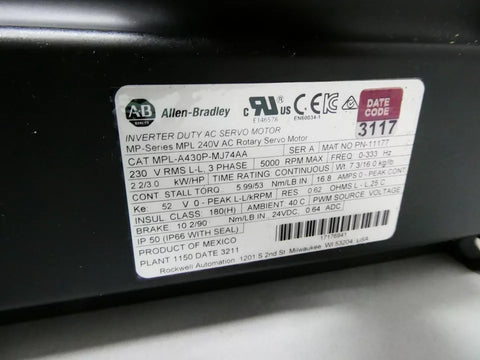 ALLEN BRADLEY MPL-A430P-MJ74AA