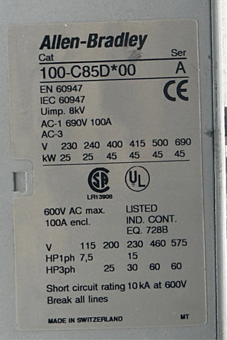 ALLEN BRADLEY 100S-C85DJ22C