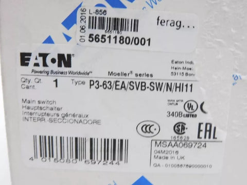 EATON P3-63/EA/SVB-SW/N/HI11