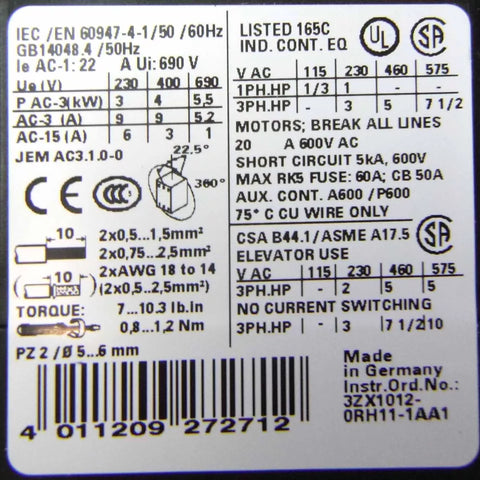 Siemens 3RA1125-0KL16-4BB4