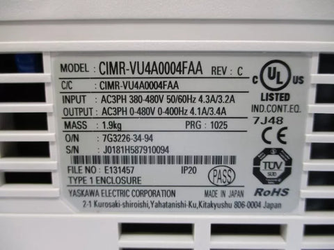 YASKAWA CIMR-VU4A0004FAA