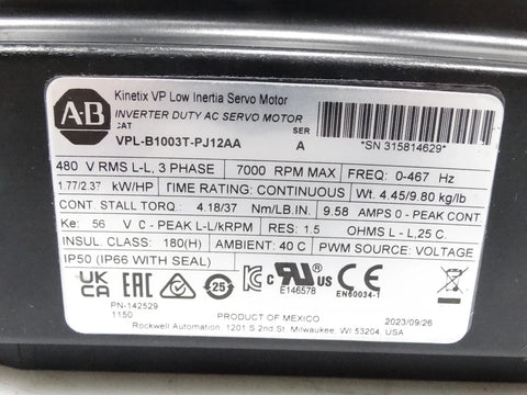 ALLEN BRADLEY VPL-B1003T-PJ12AA