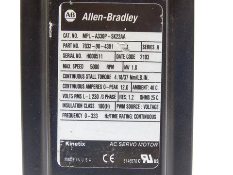 ALLEN BRADLEY MPL-A330P-SK22AA