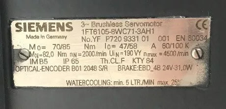 Siemens 1FT6105-8WC71-3AH1