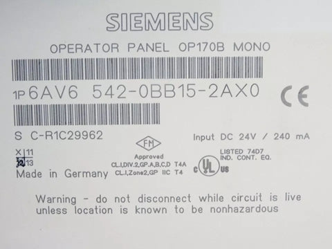 Siemens 6AV66542-0BB15-2AX0