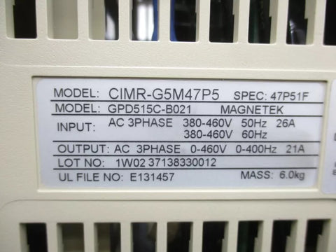 YASKAWA CIMR-G5M47P51F