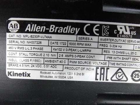 ALLEN BRADLEY MPL-B230P-VJ74AA