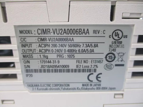 YASKAWA CIMR-VU2A0006BAA