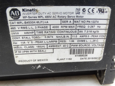 ALLEN BRADLEY MPL-B4530K-MJ72AA