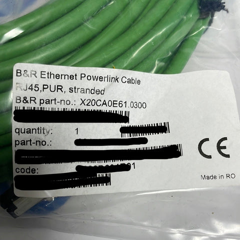 B&R Ethernet Powerlink Cable RJ45,PUR,  X20CA0E61.0300