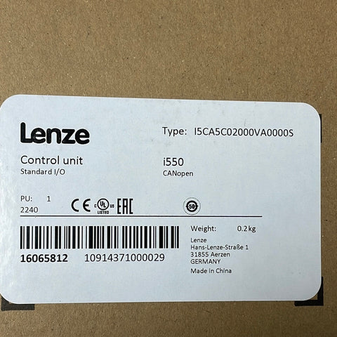 LENZE CONTROL UNIT STANDARD I/O I5CA5C02000VA0000S