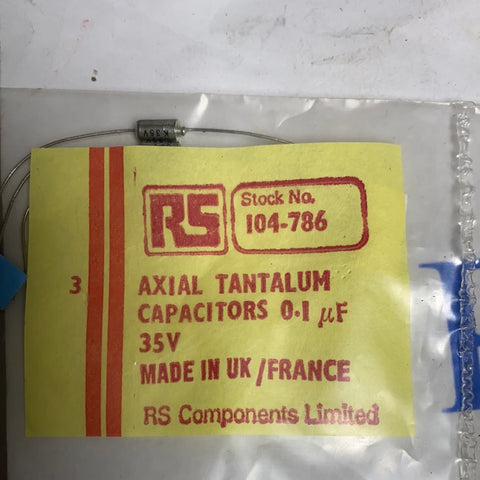 RS axial tantalum capacitors 0.1uf 35v 