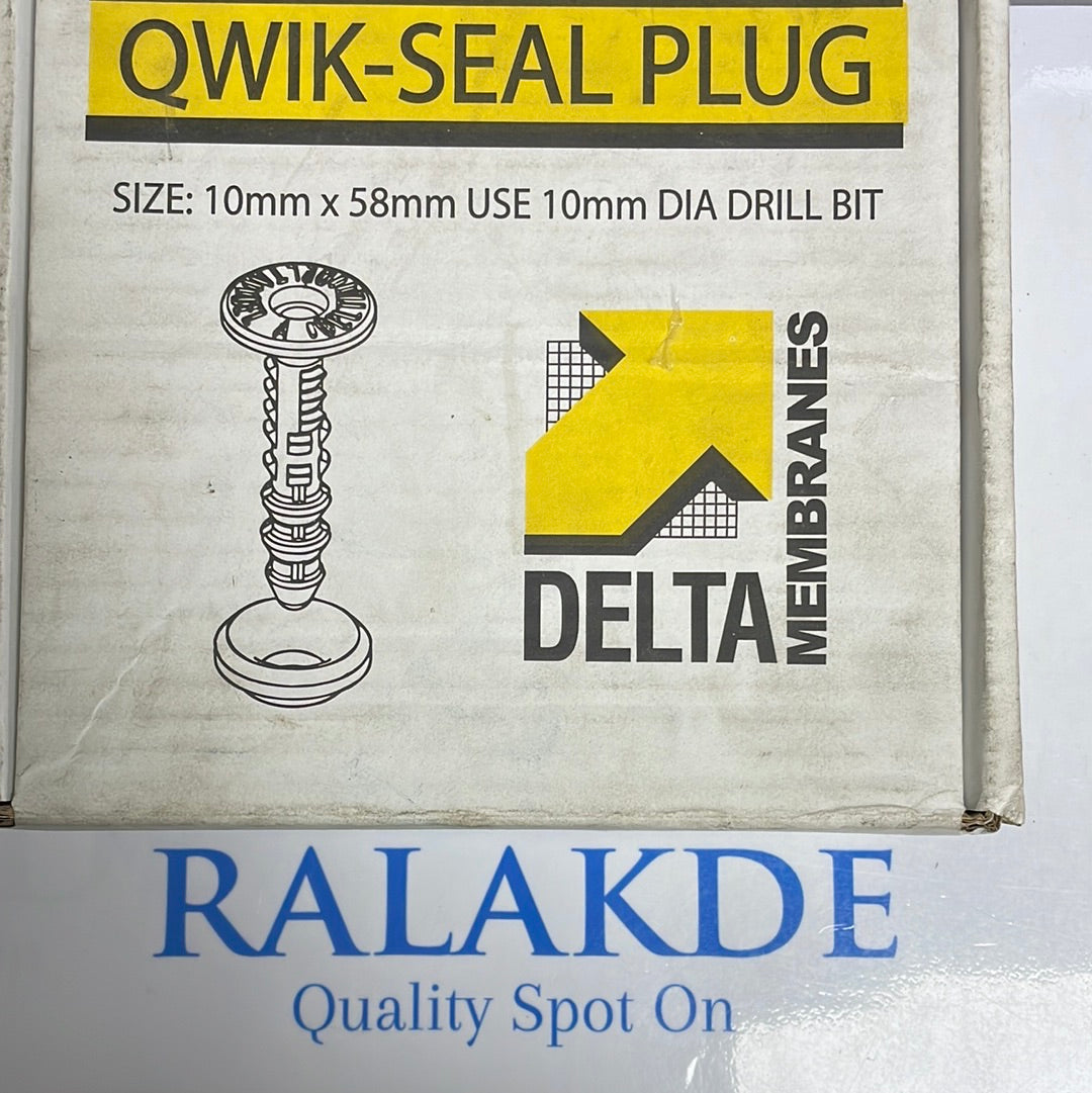 QWIK-SEAL PLUG SIZE : 10mm x 58mm USE  10mm DIA DRILL BIT