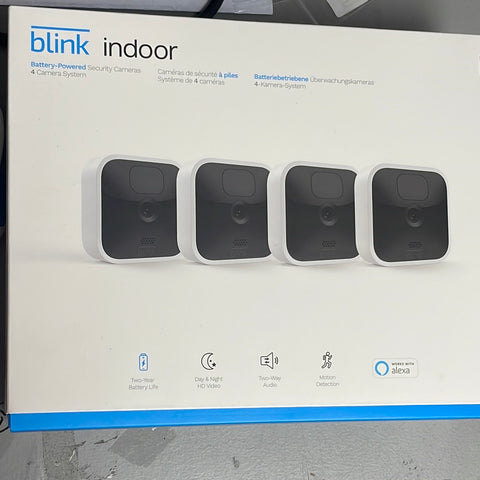 Blink indoor black square camera 4-set uk