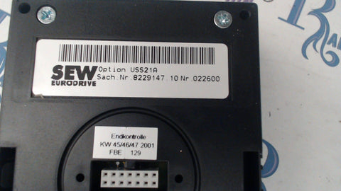SEW Eurodrive Serial Interface Module RS232 / RS485 USS21A 8229147-3126