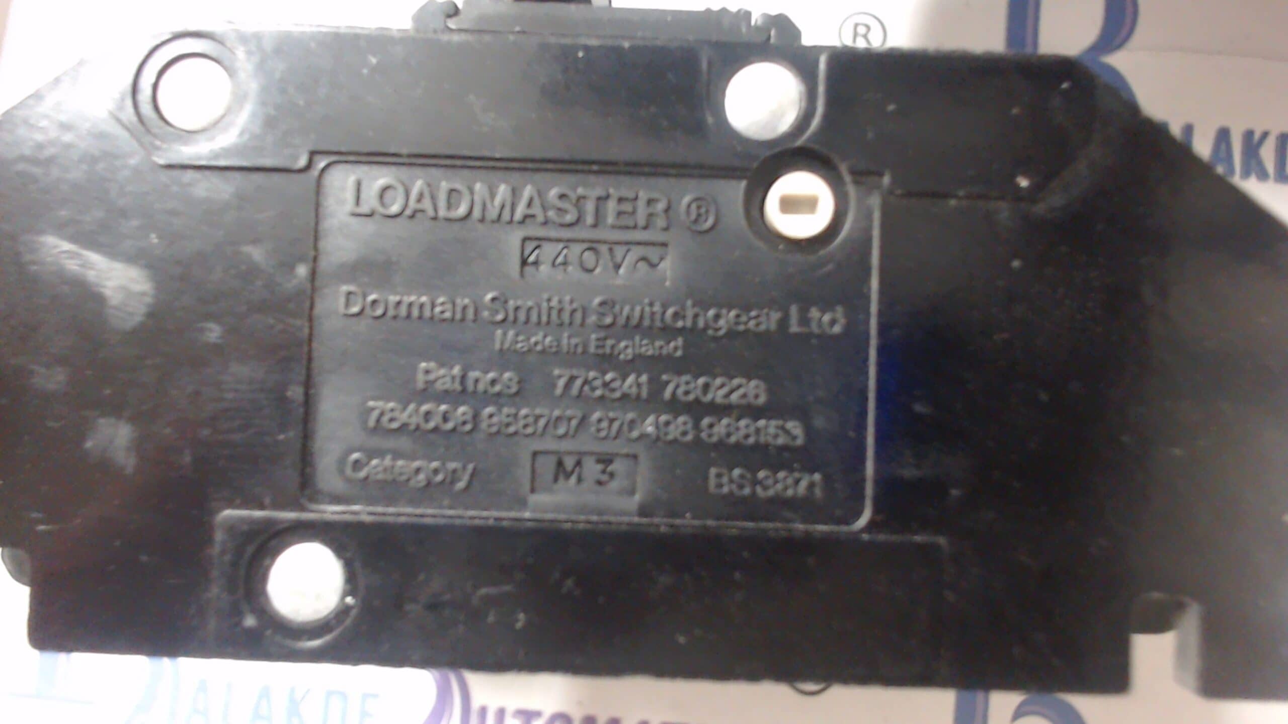 DORMAN SMITH 60 AMP M3 TRIPLE POLE MCB CIRCUIT BREAKER LOADMASTER Bakerlight brown-9859